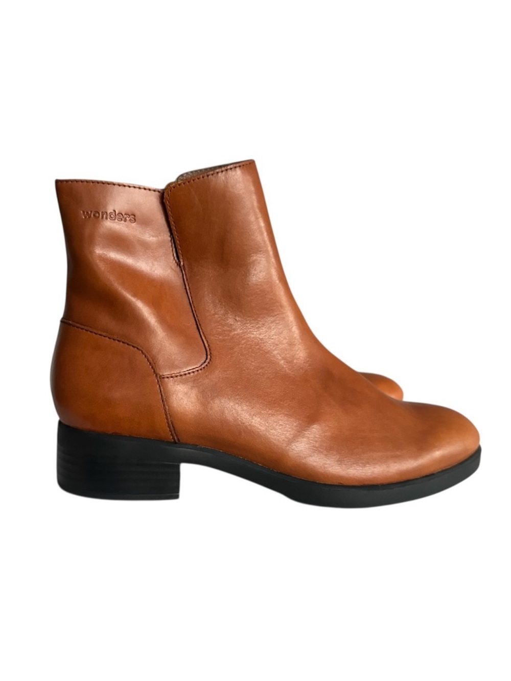 Wonders Chelsea Ankle Boots Block Heel in Cognac Womens Size EU 40 | US 9